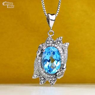 گردنبند نقره زنانه مدالی توپاز سوئیسی اصل