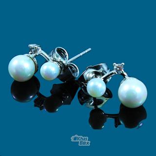 گوشواره استیل نگین دار مرواریدی مدل GT-22