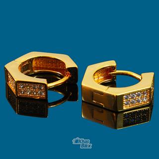 گوشواره طلایی ظریف چند ضلعی نگین دار GT-22 