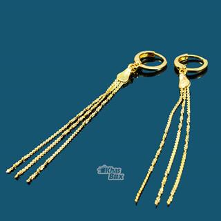 گوشواره طلایی بلند سه پر مدل GT-22