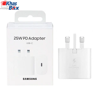 شارژر اصلی گوشی Galaxy A15 سامسونگ 25 وات Type-C سه پین سوپر فست شارژ مدل EP-TA800 