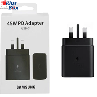 شارژر دیواری سه پین PD و فست تک پورت SAMSUNG Type-C مدل 45W  