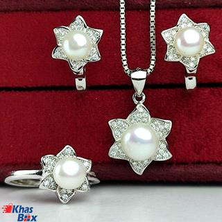 نیم ست زنانه زیبای مروارید پرورشی اصلی