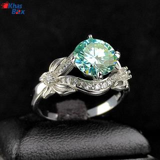 انگشتر موزانایت زنانه سبز اصلی کد63