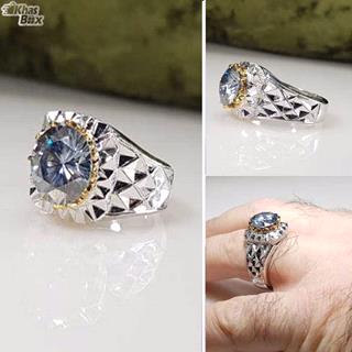 انگشتر موزانایت مردانه الماس روسی