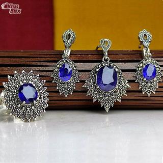 نیم ست یاقوت کبود اصلی آفریقایی