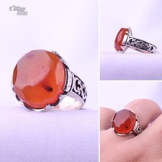 انگشتر نقره عقیق یمنی تراش الماسی مردانه