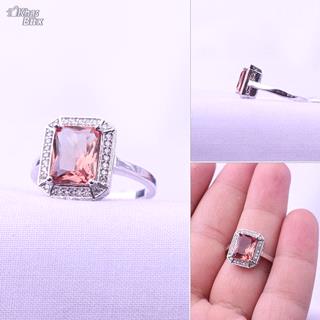 انگشتر نقره  الکساندریت با روکش طلا سفید زنانه