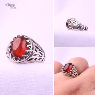 انگشتر نقره گارنت اصل مردانه