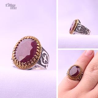 انگشتر مردانه لابرادوریت یاقوت سرخ آفریقا