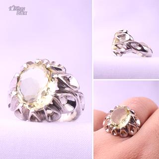 انگشتر مردانه کوارتز لیمویی