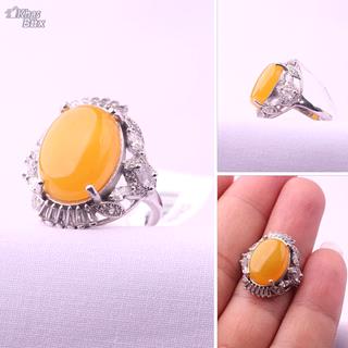 انگشتر عقیق زنانه زرد 