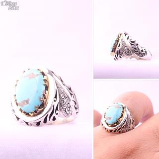 انگشتر فیروزه مردانه نیشابور اصل دستساز