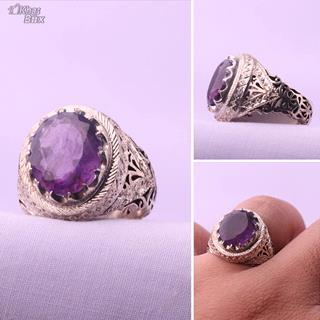 انگشتر آمتیست مردانه دستساز