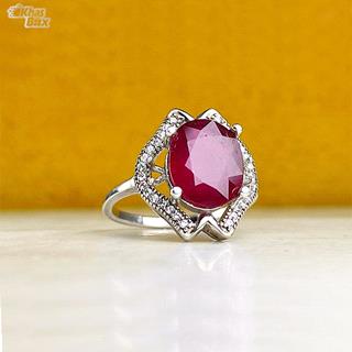 انگشتر یاقوت زنانه قرمز اصلی کد 49