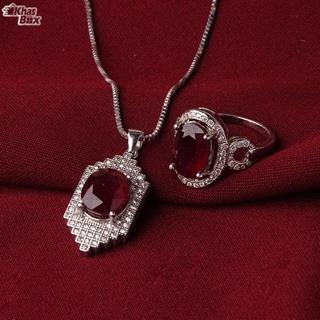 نیم ست یاقوت سرخ آفریقایی اصل زنانه