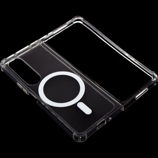 کاور مدل شفاف مگ سیف‌دار مناسب برای گوشی موبایل سامسونگ Galaxy Z FOLD4