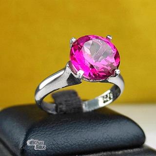 انگشتر توپاز زنانه صورتی اصل