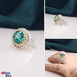 انگشتر توپاز مردانه سبز اصل کد9.3