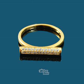 انگشتر طلایی زنانه نگین استوانه ای مدل AT-66 