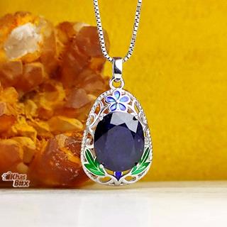گردنبند یاقوت زنانه کبود اصلی