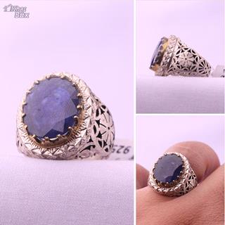 انگشتر یاقوت مردانه کبود آفریقایی