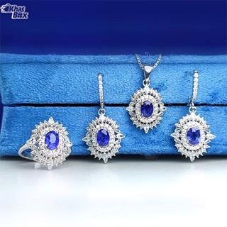 نیم ست نقره زنانه یاقوت کبود اصل