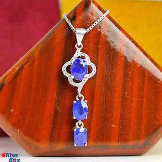 گردنبند یاقوت کبود سه نگینه