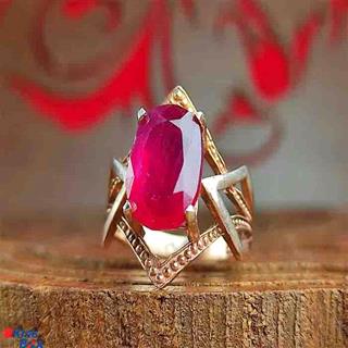 انگشتر یاقوت زنانه اصل افریقایی رکاب آبکاری رزگلد