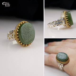 انگشتر یشم مردانه یمنی خطی