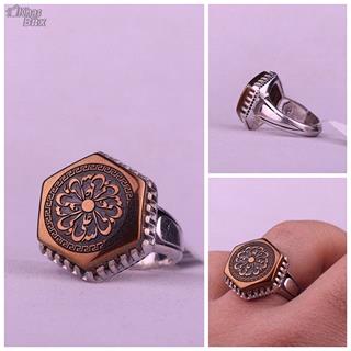 انگشتر حدید خطی مردانه