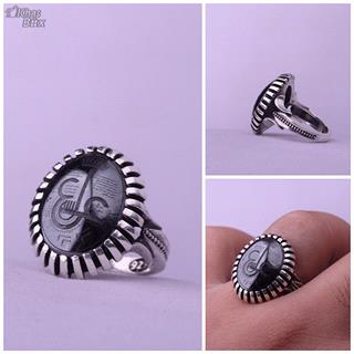 انگشتر حدید صینی خطی مردانه