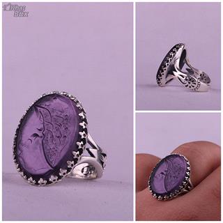 انگشتر کهربا خطی مردانه سوسنی