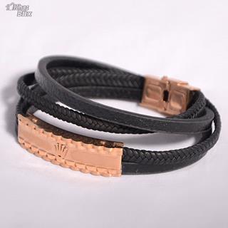 دستبند استیل با بند چرمی