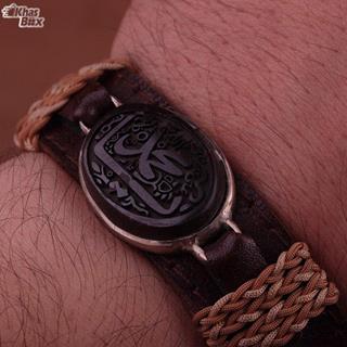 دستبند حدید سماقی خطی